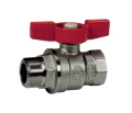 Изображение товара Кран шаровой Giacomini R854 R854X024 3/4″ Ду20 Ру35 полнопроходной, двухходовой, латунь CW617N хромированная, уплотнение - PTFE, внутренняя резьба / наружная резьба, ручка-бабочка
