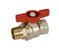 Изображение товара Кран шаровой Giacomini R914 R914X026 1 1/4″ Ду32 Ру35 полнопроходной, двухходовой, латунь CW617N никелированная, уплотнение - PTFE, внутренняя резьба / наружная резьба, ручка-бабочка