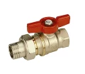 Изображение товара Кран шаровой Giacomini R919 R919X008 1″ Ду25-32 Ру35 полнопроходной, двухходовой, латунь CW617N никелированная, уплотнение - PTFE, внутренняя резьба / наружная резьба, ручка-бабочка