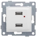Изображение товара Розетка GUSI ELECTRIC Ugra USB 2-местная скрытой установки белая