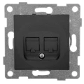 Изображение товара Розетка компьютерная GUSI ELECTRIC Ugra 1-местная, разъем RJ45 скрытой установки, степень защиты IP20, механизм, цвет - графит