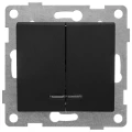 Изображение товара Выключатель двухклавишный GUSI ELECTRIC Bravo скрытой установки с индикацией, номинальный ток - 10 А, степень защиты IP20, механизм, цвет - графит