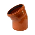 Изображение товара Отвод НПВХ Россия Дн160 45° с раструбом, безнапорное давление, коричневый