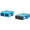 Изображение товара Адаптер проходной Hyperline FA-P11Z-DSC/DSC-N/BK-BL оптический, разъем DSC-DSC, количество соединений 2 (duplex), тип волокна SM многомодовый, корпус - пластик, синий, черные колпачки