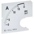 Изображение товара Шкала сменная IEK 15/5А-1.5 для амперметра Э47, размер - 72х72мм IPA10D-SC-0015