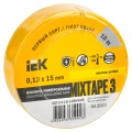 Изображение товара Изолента самозатухающая IEK MIXTAPE 3 ширина - 15 мм, длина - 10 м, толщина - 0.13 мм, материал - поливинилхлорид, цвет - желтый