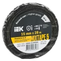 Изображение товара Изолента IEK MIXTAPE 5 15 мм 28 м ткань черный электромонтажный изолирующий материал