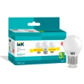 Изображение товара Светодиодная лампа IEK G45 7 Вт E27 нейтральный белый свет 3 шт