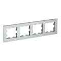Изображение товара Рамка IEK BRITE 4 поста IP20 металлическая алюминиевая установка