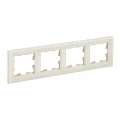 Изображение товара Рамка IEK BRITE 4 поста, степень защиты IP20, корпус - стекло, цвет - ванильный