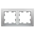 Изображение товара Рамка IEK BRITE 2 поста 84х155х11 мм, корпус - пластик, монтаж - универсальный, цвет - алюминий