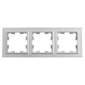 Изображение товара Рамка IEK BRITE 3 поста 84х226х11 мм, корпус - пластик, монтаж - универсальный, цвет - алюминий