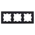 Изображение товара Рамка IEK BRITE 3 поста 84х226х11 мм, корпус - пластик, монтаж - универсальный, цвет - черный BR-M32-K02