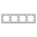 Изображение товара Рамка IEK BRITE 4 поста 84х298х11 мм, корпус - пластик, монтаж - универсальный, цвет - алюминий