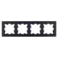 Изображение товара Рамка IEK BRITE 4 поста 84х298х11 мм, корпус - пластик, монтаж - универсальный, цвет - черный BR-M42-K02