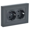 Изображение товара Розетка IEK Brite РС12-3-БрГ 2-местная скрытая установка с заземлением 16А