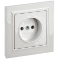 Изображение товара Розетка IEK Brite РСР10-1-0-БрБ 1-местная скрытой установки без заземления, номинальный ток - 10 А, степень защиты IP20, в сборе, цвет - белый