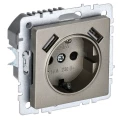 Изображение товара Розетка комбинированная IEK Brite с USB, IP20, шампань, 1местная