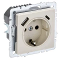 Изображение товара Розетка комбинированная IEK Brite РЮш11-1-БрКр с USB 18 Вт скрытая установка бежевый