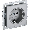 Изображение товара Розетка IEK Brite 1-местная 16А IP20 с заземлением алюминий