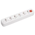 Изображение товара Розетка IEK Classic переносная 6-местная для открытой установки 16А IP20 с заземление, с выключателем, разборная, белая