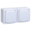 Изображение товара Розетка IEK Гермес Plus 2-местная IP54 для открытой установки 16А с заземлением белая