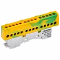 Изображение товара IEK TEKFOR PE земля 6х9 — соединительная шина 14 мест (латунь, изолятор, желто-зелёный) 400 В