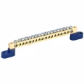 Изображение товара Шина IEK N ноль ШНИ-8х12-18-У2-С исполнение изолятора - с двумя угловыми изоляторами, количество соединений - 18, материал - латунь, цвет - синий, YNN10-812-18C2-K07