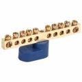 Изображение товара Шина IEK N ноль ШНИ-6х9-10-У1-С исполнение изолятора - с одним угловым изолятором, количество соединений - 10, материал - латунь, цвет - синий, YNN10-69-10C1-K07