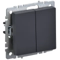 Изображение товара Двухклавишный выключатель IEK Brite ВС10-2-6-БрГ проходной скрытой установки