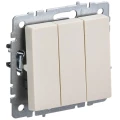 Изображение товара Выключатель трехклавишный IEK Brite ВС10-3-0-БрКр скрытой установки, 10А, IP20, бежевый