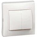 Изображение товара Двухклавишный выключатель IEK KVARTA скрытой установки IP44 белый