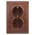 Изображение товара Розетка силовая Doppel Intro Plano 1-205-10 2P+E Schuko 16А скрытая венге