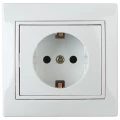 Изображение товара Розетка Intro Plano 2021 1Э-202-01 2P+E Schuko, 16А-250В, для скрытой установки, без лапок, с заземлением, моноблок, IP20, цвет - белый