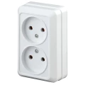 Изображение товара Розетка Intro Quadro 2Э-203 2х2P+E 16А 250В для открытой установки белая