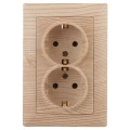 Изображение товара Розетка Intro Solo 2021 4-205 2X2P+E Schuko, 16А-250В, 2-местная, для скрытой установки, с заземлением, IP20, цвет - сосна