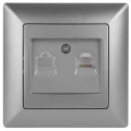 Изображение товара Розетка Intro Solo 2021 4-303 информационная RJ45, для скрытой установки, IP20, цвет - алюминиевый