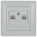 Изображение товара Розетка Intro Solo 2021 4-304 информационная 2xRJ45, для скрытой установки, IP20, цвет - белый
