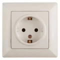 Изображение товара Розетка Intro Solo 4-206 2P+E Schuko со шторками, 16А-250В, 1-местная, для скрытой установки, с заземлением, IP20, цвет - слоновая кость