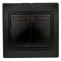 Изображение товара Выключатель двухклавишный Intro Plano 1-105-05 с подсветкой и IP20
