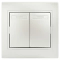 Изображение товара Двухклавишный выключатель Intro Plano 1-104-06 скрытой установки перламутр