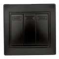 Изображение товара Выключатель трехклавишный Intro Plano скрытой установки IP20 антрацит