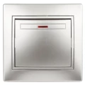 Изображение товара Выключатель одноклавишный Intro Plano 1-102-03 скрытой установки с подсветкой 10 А алюминий