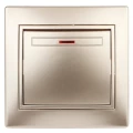 Изображение товара Выключатель одноклавишный Intro Plano 1-102-04 с подсветкой скрытая установка шампань