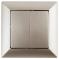Изображение товара Выключатель двухклавишный Intro Solo 4-104-04 в цвете шампань
