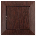 Изображение товара Выключатель двухклавишный Intro Solo 4-104-10 скрытой установки, номинальный ток - 10 А, степень защиты IP20, цвет - венге
