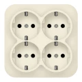 Изображение товара Розетка IONICH Ионыч 4-местная открытой установки с заземлением, номинальный ток - 16 А, степень защиты IP20, цвет - слоновая кость