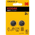 Изображение товара Батарейки KODAK Max Lithium количество - 2, размер - CR2032
