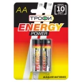 Изображение товара Батарейки ТРОФИ ENERGY POWER Alkaline количество - 2, размер - LR6, емкость - 2.6 Ач