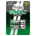 Изображение товара Аккумуляторы ТРОФИ Green Power AA 1.5 Ач 2 шт никель-металлогидридные
